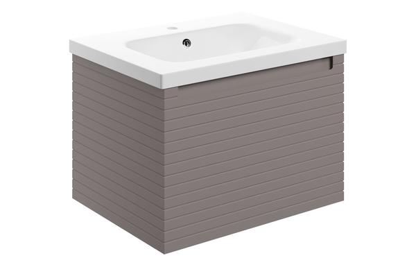 Sight 615mm Wall Hung 1 Drawer Basin Unit & 1TH Basin - Matt Taupe